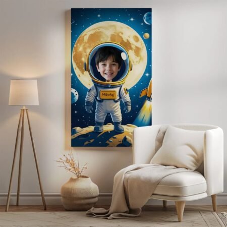 Baby caricature - cosmonaut - birthday present — design gallery image 1