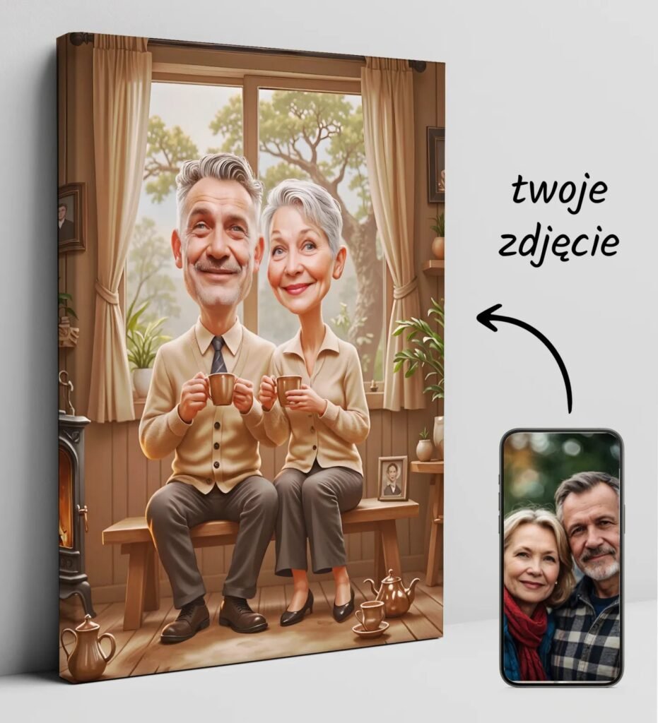 Grandmother and Grandpa Caricature – Gift idea — design gallery image 1
