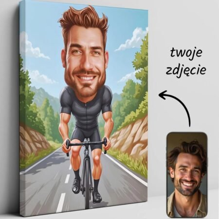 Caricature on a bike - gift idea — design gallery image 1