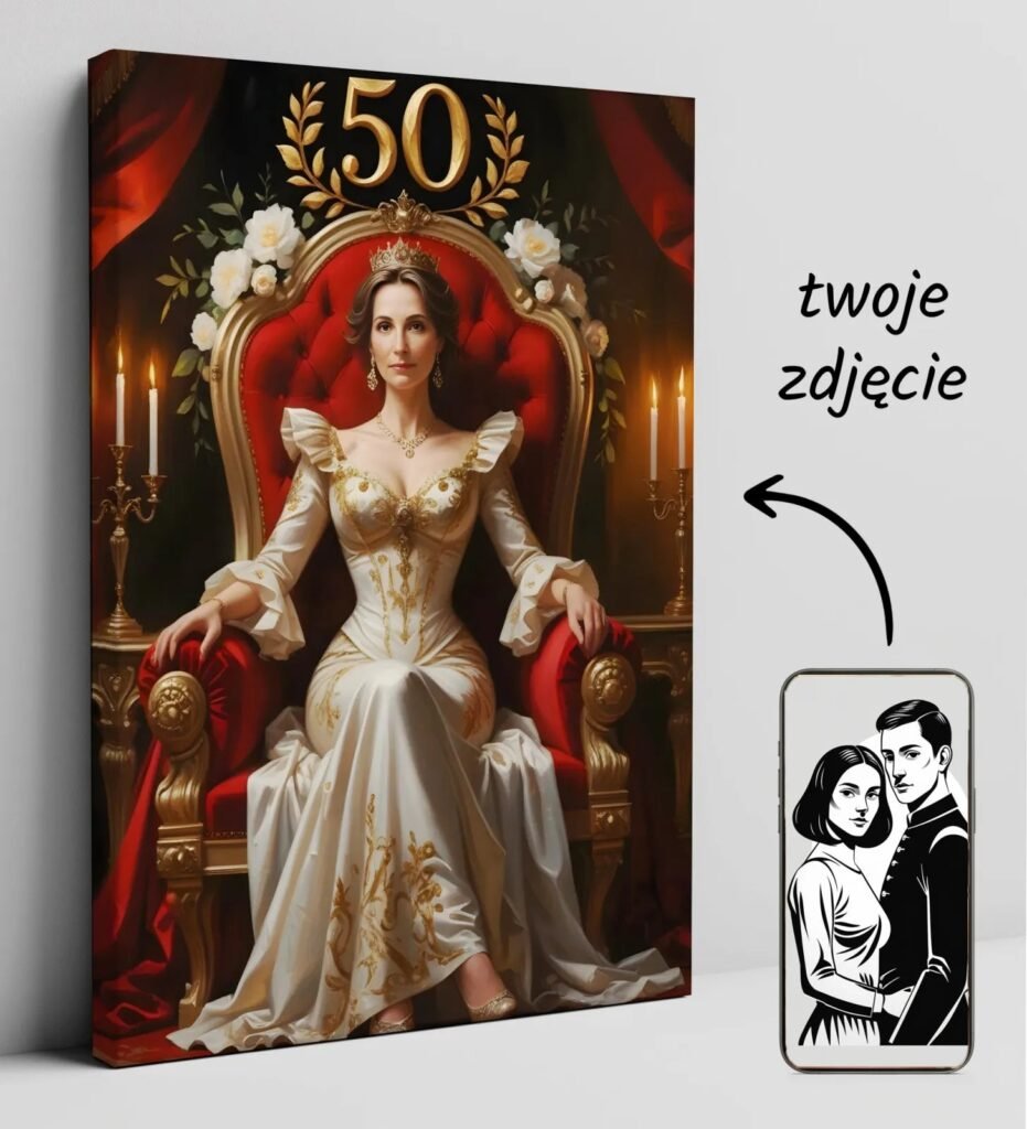 Personalized portrait in royal style on the occasion of the birthday — design gallery image 1