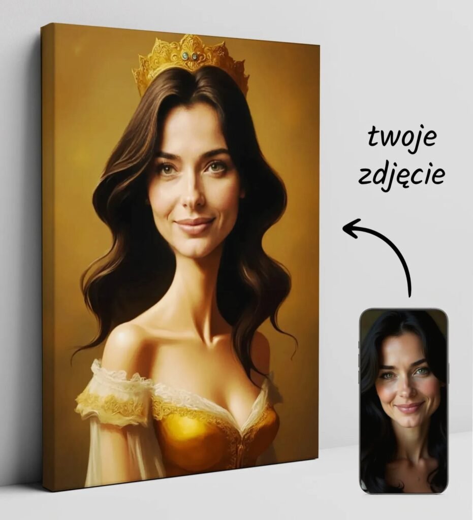 Caricature of the Queen in the Classical Style Portrait with photos — design gallery image 1