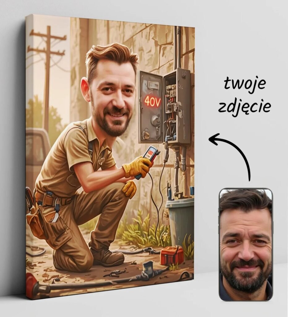 Personalized graphics for an electrician with a birthday digit theme — design gallery image 1