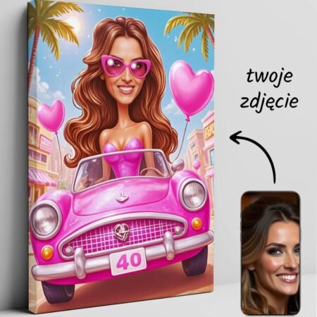 Barbie-style caricature of a woman – a birthday present for a woman — design gallery image 1