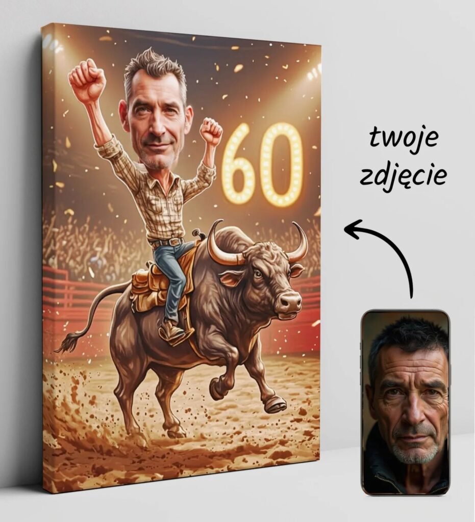 Personalized caricature for 60th birthday — design gallery image 1