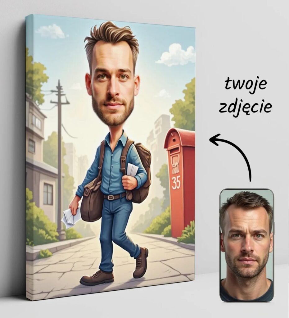 Postman's caricature for his birthday — design gallery image 1