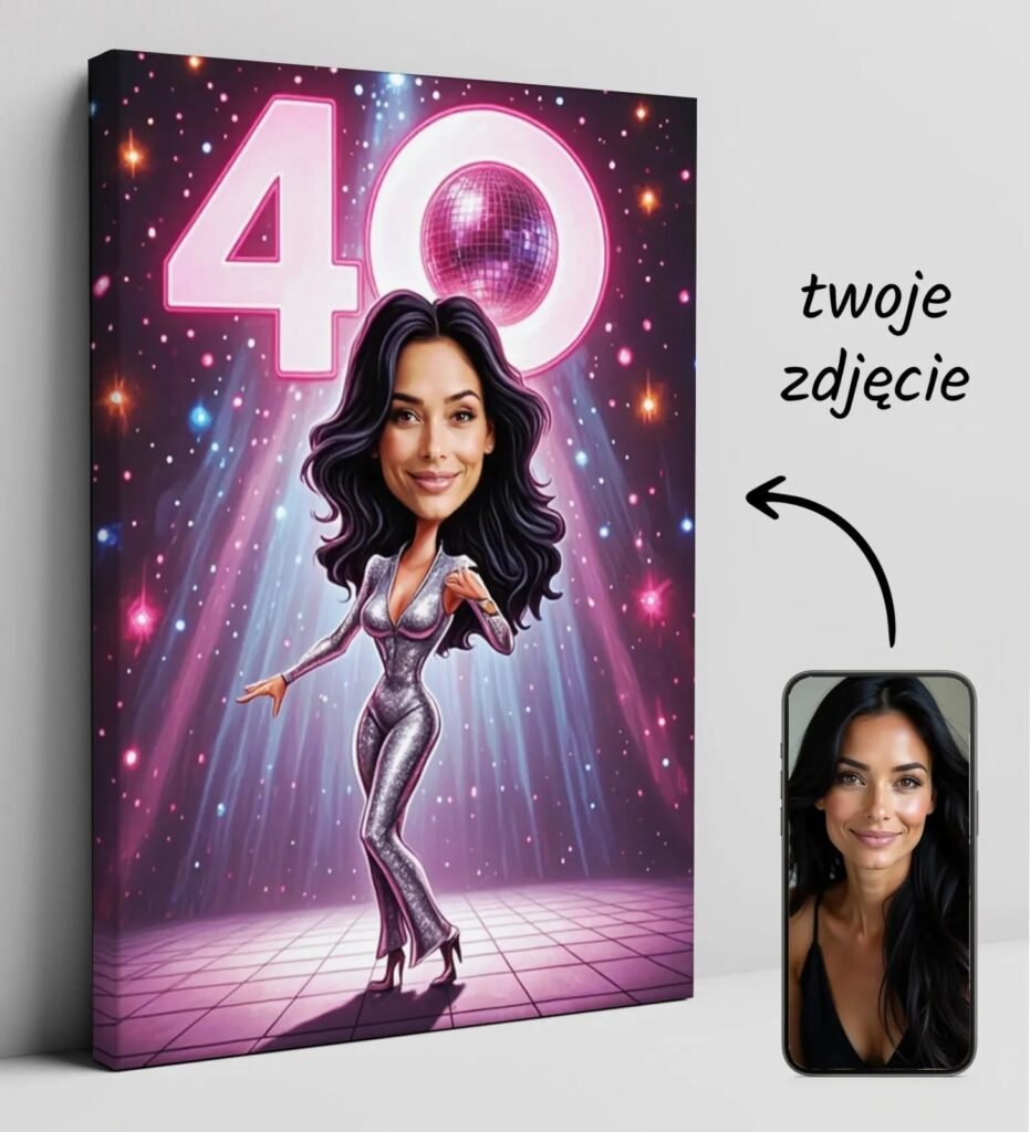 Caricature disco diva for girl for birthday — design gallery image 1
