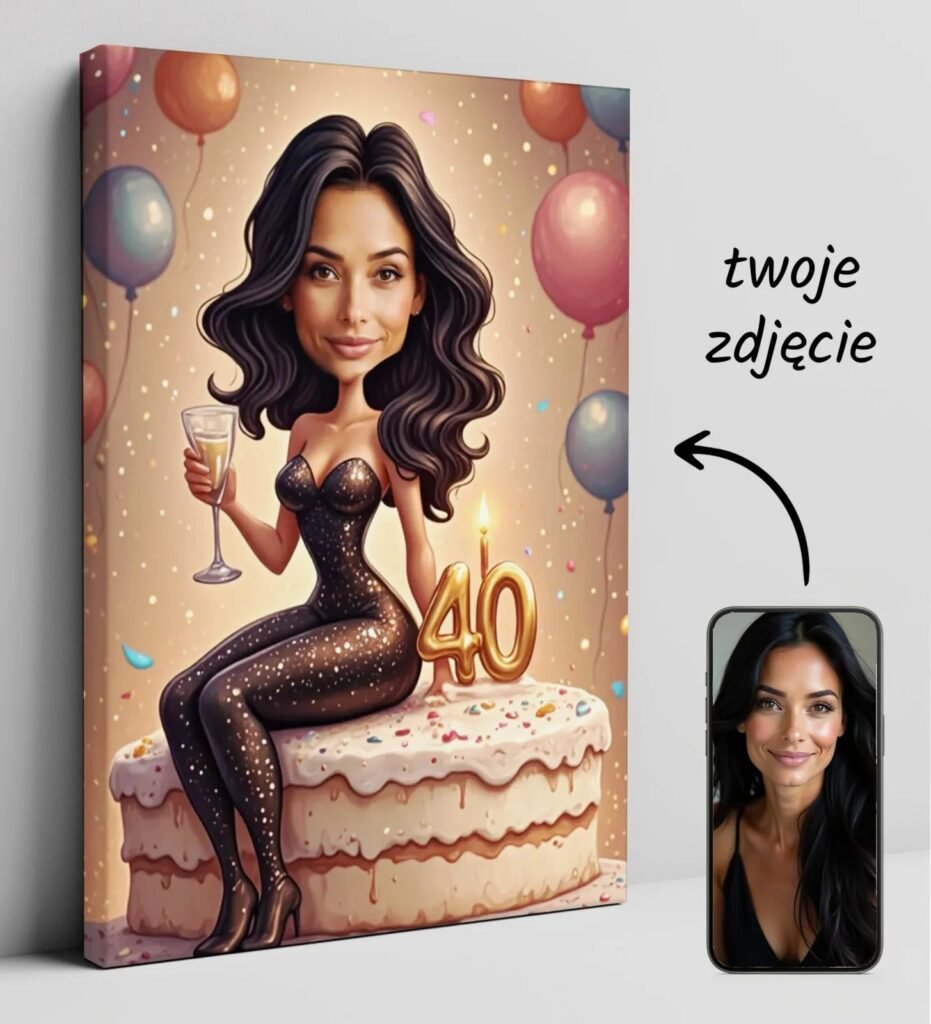 Funny caricature of a woman on a cake — design gallery image 1