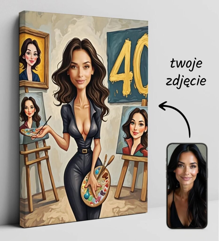 Woman's Caricature in Art Gallery — design gallery image 1