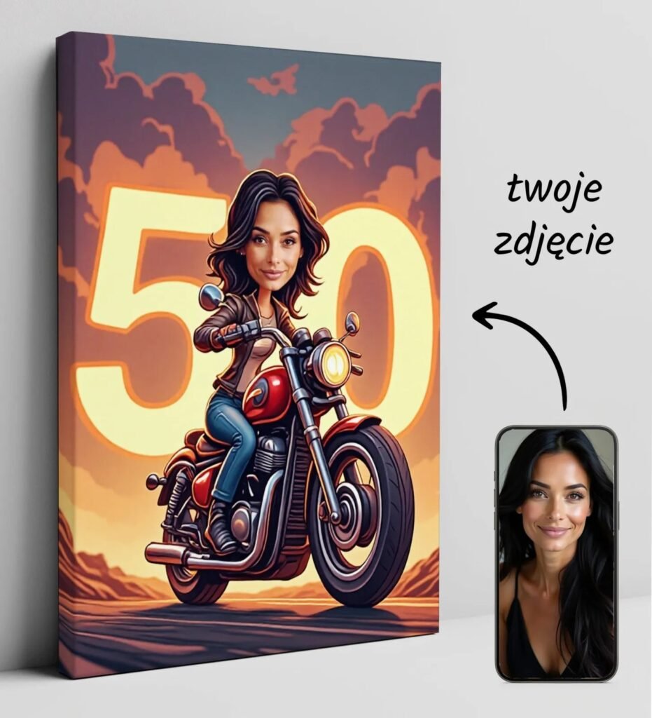 Woman on a motorcycle - gift idea for a woman — design gallery image 1