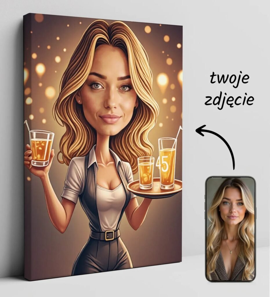 Waitress caricature – a fun birthday present — design gallery image 1