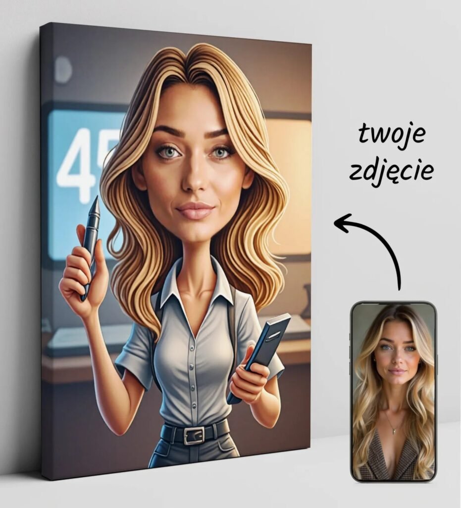 Caricature secretary funny birthday present — design gallery image 1