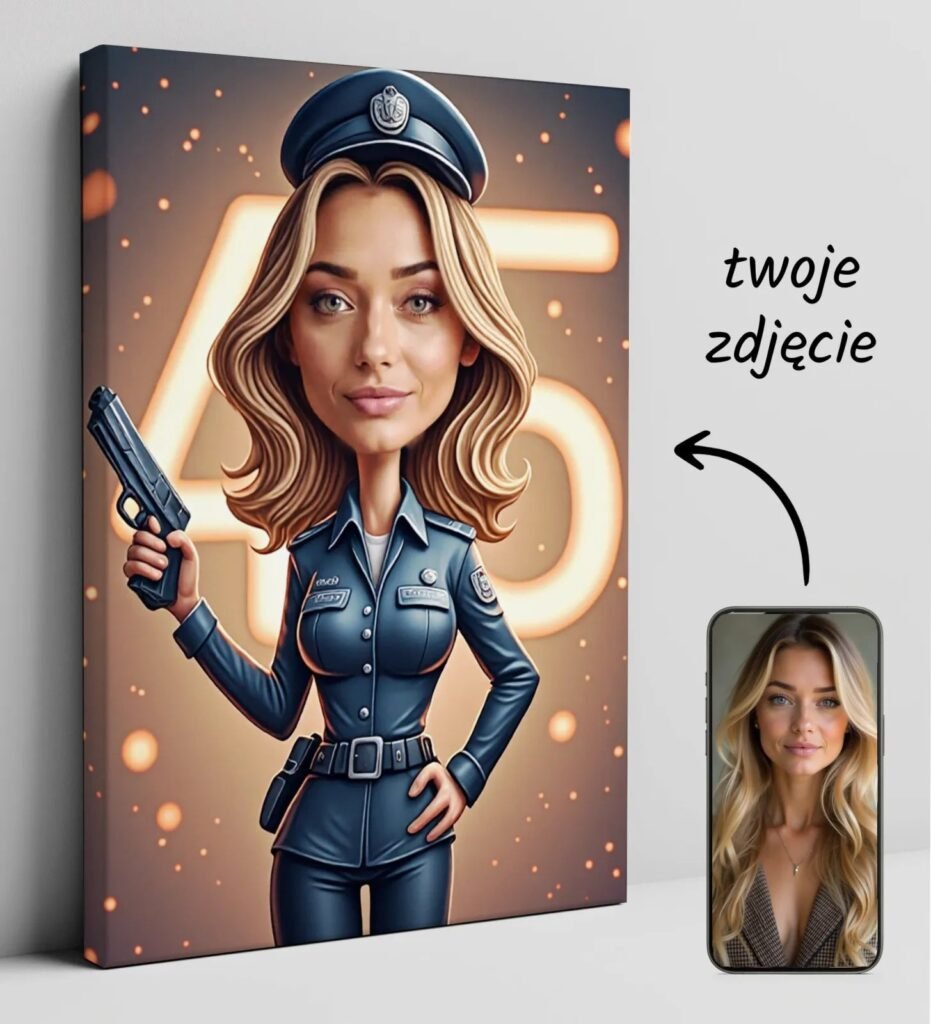 Caricature of the Policewoman for the Birthday — design gallery image 1