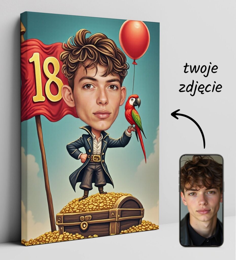 18th birthday present for the boy – pirate caricature — design gallery image 1