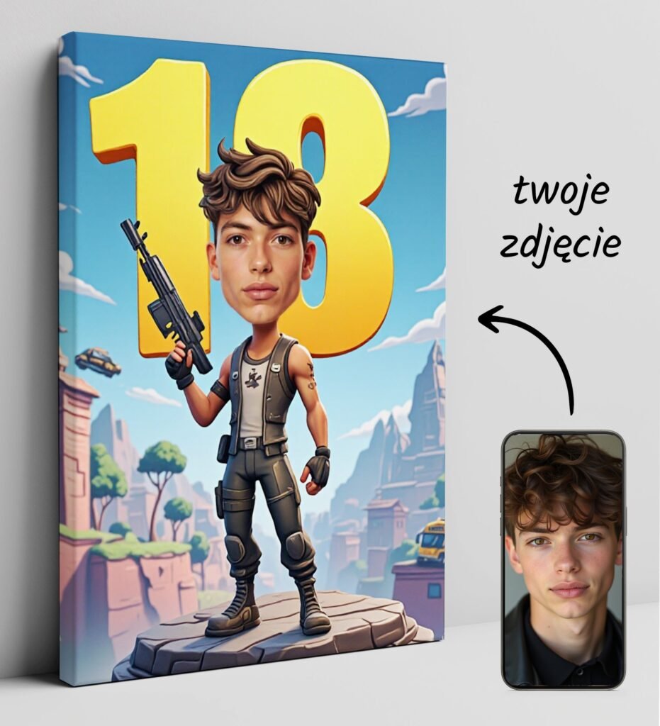 Ideas for 18th birthday – Caricature in Fortnite style — design gallery image 1
