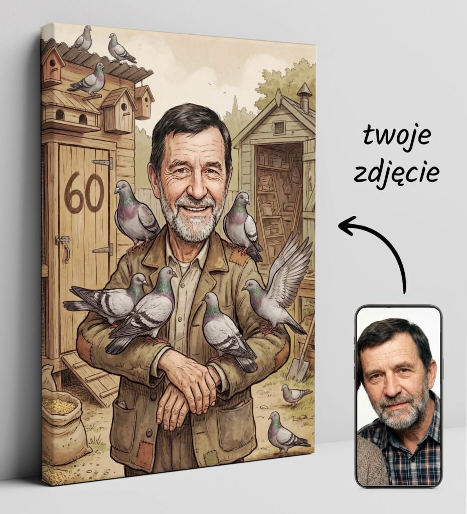 Caricature of the dove farmer - gift idea — design gallery image 1