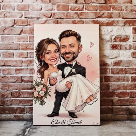 Caricature couple idea gift for wedding and wedding — design gallery image 1