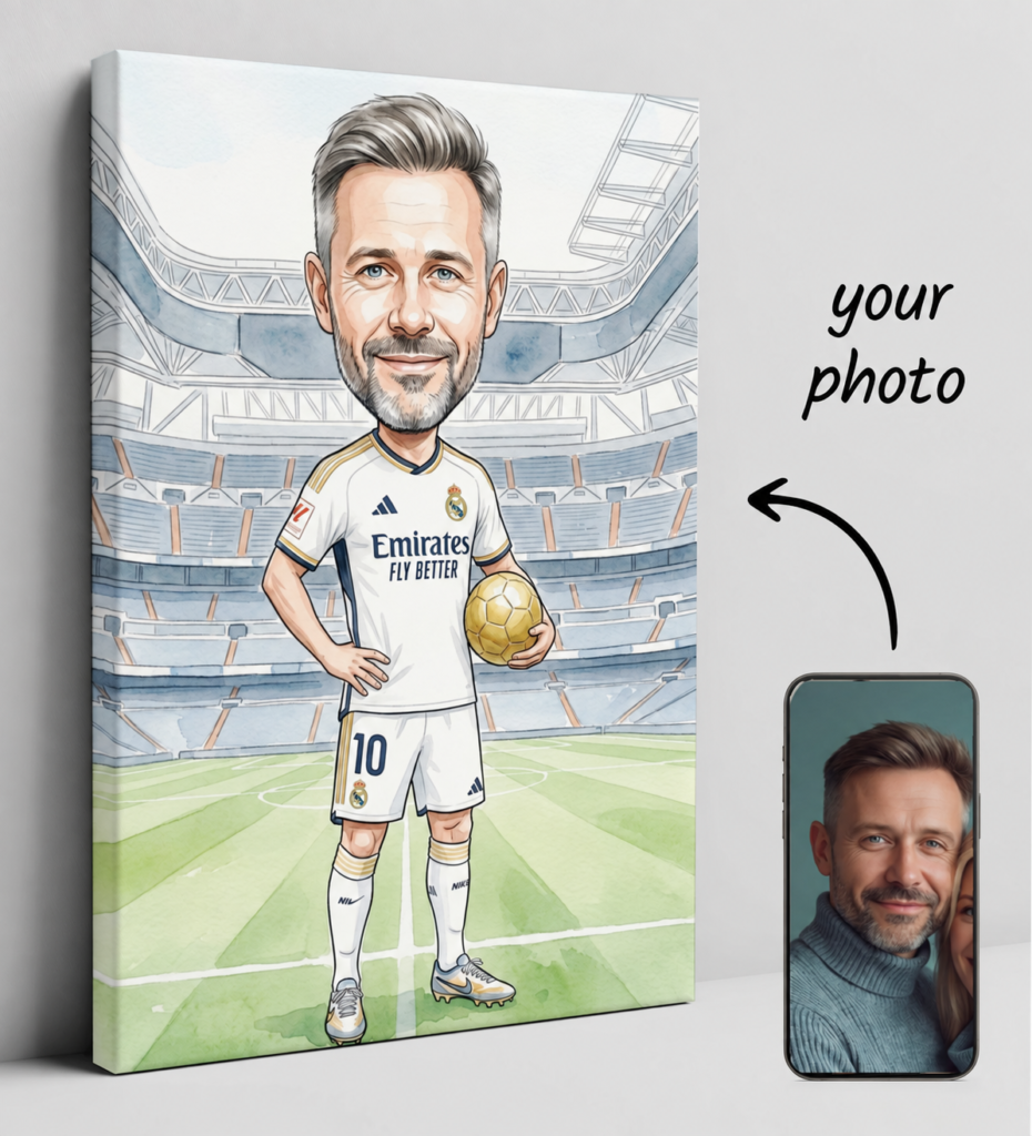 Gift idea for Real Madrid fan - caricature on request — design gallery image 1
