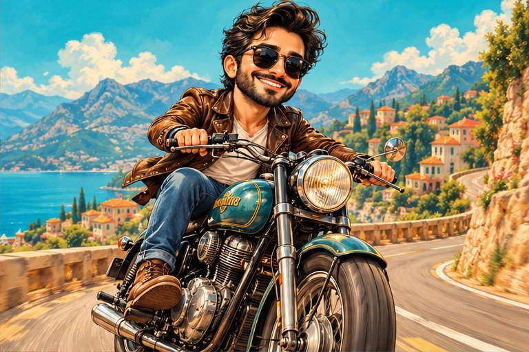 Motorcycle portrait example